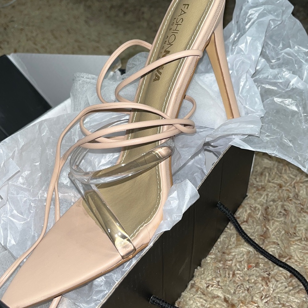 Fashion Nova Nude Heels size 9